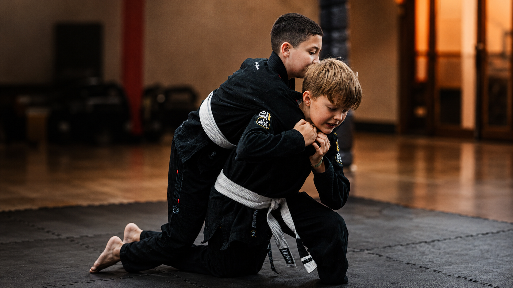 Children practising Brazilian Jiu-Jitsu at New City Martial Arts in Milton Keynes